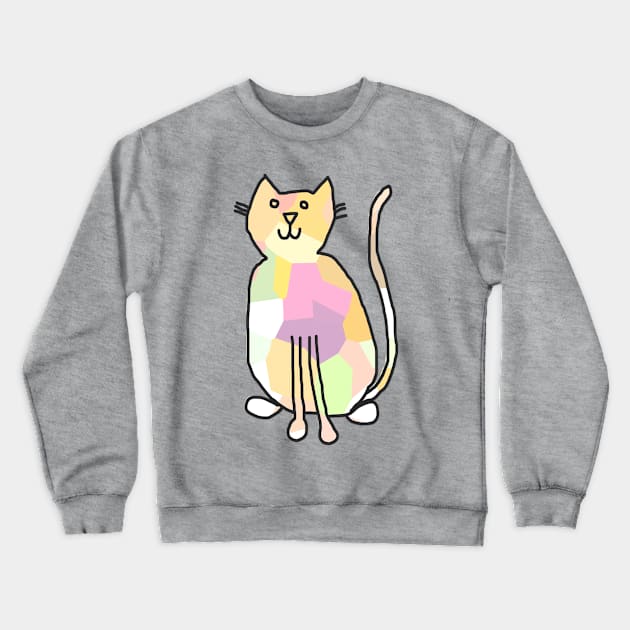 Pale Yellow Crystal Cat Crewneck Sweatshirt by ellenhenryart